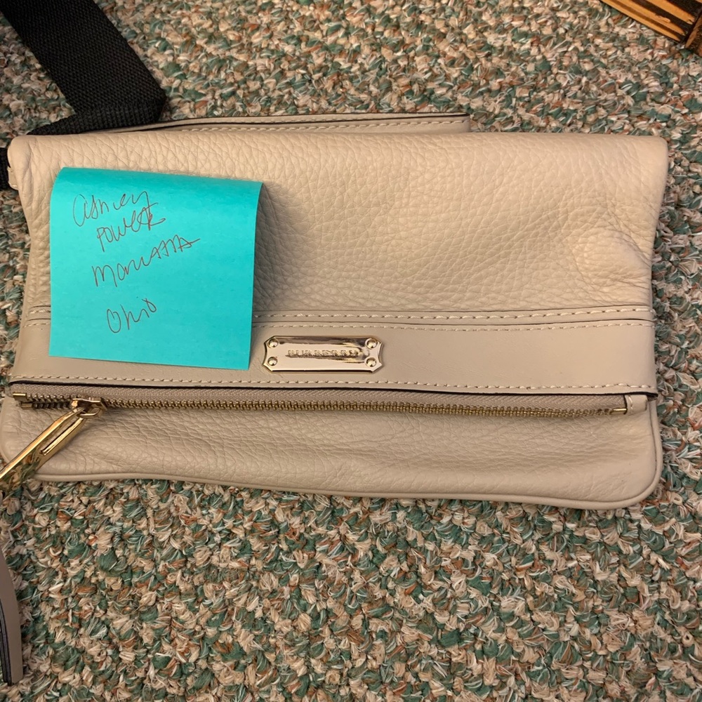 Beige leather Burberry clutch